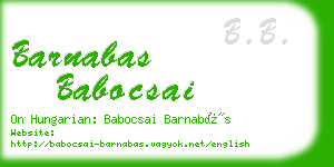 barnabas babocsai business card